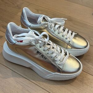 Off Play Made in Italy Gold Leather Platform Sneakers! Size 37